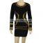 women bandage dresses 2016 ladies vestidos de renda black white designer long sleeve beading fashion elegant bodycon dresses