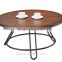 ROUND METAL AND WOOD SWIVEL COFFEE TABLE , END TABLE