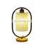 Tonghua New Linen Shade Metal Frame Round Wood Base Modern LED Edison Bulb Table Lamp Bedside Desk Light