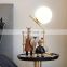 Classical European Hotel Bedside Table Lamp Round Golden Metal Base Table Lamp