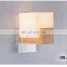 Modern Creative Square LED Wall Lamp Simple Wood Art Bedroom Bedside Lamp