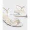 Women unique cheap price good quality ankle strap clear wedges heels sandals and ladies shoes