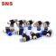 SNS JSC Series 90 Degree Elbow Air Flow Speed Control Fitting Pneumatic Throttle Valve