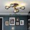 5Heads Glass Ball Pendant Lamp Black Gold Glass Globes Classic Vintage Ceiling Light for Kitchen Living Room