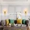 White Glass Ball Wall Lamp Modern Wall Mounted Light Antique Brass Wall Sconce Lighting for or Living Room Bathroom Bedroom Hall