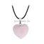 Natural stone pendant hand-carved love heart shape rough peach heart crystal necklace