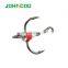 JOHNCOO New Winter Ice Fishing Hook 6# Treble Hook High Carbon Steel Fishing Tackle