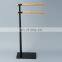 New Black Bath Towel Stand Tower Holder With Two Arms Hand Free Standing Bathroom Wooden Bamboo Towel Rack