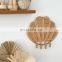 Hot Sale Clam Shell Shape Rattan Loop for Hanging Four Hooks Decor Boho Nursery Decor Vietnam Supplier