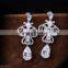 Deluxe Royal Jewellery White Gold Plated Cubic Zirconia Clear Stones Wedding Earrings