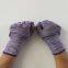 Purple&white Polyester Thread 13 Gauge Knitted Black PVC Dot Palm Coated Anti-slip Safety Work Gloves