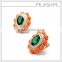 Orange Acrylic Beads Big Emerald Earrings