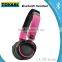 Flashing LED Wirelss Headset Wireless Flashing LED Stereo Headse bluetooth LED flashing headset with bluetooth/FM/TF card