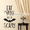 ALFOREVER Halloween wall decal-Eat Drink and be Scary- Halloween Decor-Halloween party sign with bat