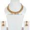 Indian Gold Plated Designer Topaz Colour Necklace Set