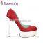 Leather material Custom design fetish platform shoes very high heels