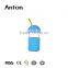 10oz Custom LOGO Colorful Glass water bottle with mushroom shape lid Glass sports bottle with silicon sleeve