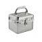 Cosmetic train case, factory direct sale cosmetic case and makeup box aluminium box, silver makeup case JH04