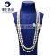 cultured pearl jewelry white color fresh water pearl strands necklace with swan pendant