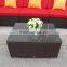 SQUARE WICKER TEMPERED GLASS COFFEE TABLE