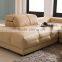 Modern Beige Genuine Leather Corner Sectional Sofa With Adjustable Headrests DH1088