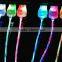Colorful Flat Micro USB cable with LED light for iPhone