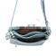 Fresh style metal detail front double layer sky blue chic cross body bags women