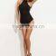 Bodysuits latest fashion design women clothing Black Self-Tie Halter Backless Bodysuit