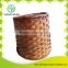 Handmade bamboo plant basket with plastic bag