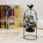 2015 New Design Retro Portal Bird Cage Decorative Metal Candle Holder With Leaves And Flowers