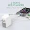 2 port charger high quality mobile phone charger portable phone charger dual usb wall charger for smartphone