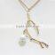 Cheap Short Chain Necklace w/ Goldtone Branch White Pearl Necklace Simple Chain Gold Necklace2016 Fashion Style Wholesale