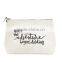 Travel Makeup Bag - Extra Large Canvas Travel Makeup Bag with Quote