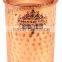 IndianArtVilla Pure Copper Small Hammered Glass Tumbler Cup with Lid 250 ML - Serving Water Home Hotel Restaurant Good Health