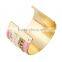 High Quality Women Europe and America Exaggerate Gold Metal Weave Bracelet Wide Bangles Fine Jewelry Cuff Bracelets