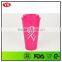 16 ounce Plastic reusable double wall coffee cups with lid