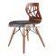 2015 New Leatherette Cushion Plywood Dining Chairs with Wooden Legs