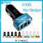 iFans Colorful mini 3 usb port car charger with CE RoHS for smartphone