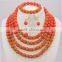 Crystal coral Necklace And Earring Sets,Luxury coral jewelry for african wedding HD401