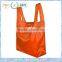Recycle packable shopping bag & resuable foldable tote bag in Orange color