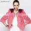 wholesale pink short mink women winter fur coat mink with fox fur