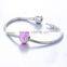 D154 AML 925 sterling rose red beads with silver butterfly logo charm for lady