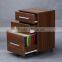 Wood Mobile 3 Drawer Office Filing Cabinet With Factory Price/Walnut