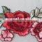 2016 hot sale polyester knitting fabric embroidery patch flower printing for ladies