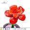 Hand Made Murano Glass AMBER ORANGE Colored 6 LEAF Flower with twisted stem China