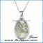 Luminous Necklace Magical Aqua Blue Tree Round Glow In Dark