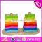 Customize educational wooden baby stacking toys W13D048