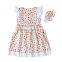 Summer hot sale flower girl dress boutique baby girl party dress with matching headband