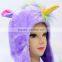 Popular Japan Cartoon Colorful Unicorn Anime Cute Plush Hat