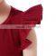 Maroon girls shirts soft cotton baby flutter sleeve T-shirt M7033001
